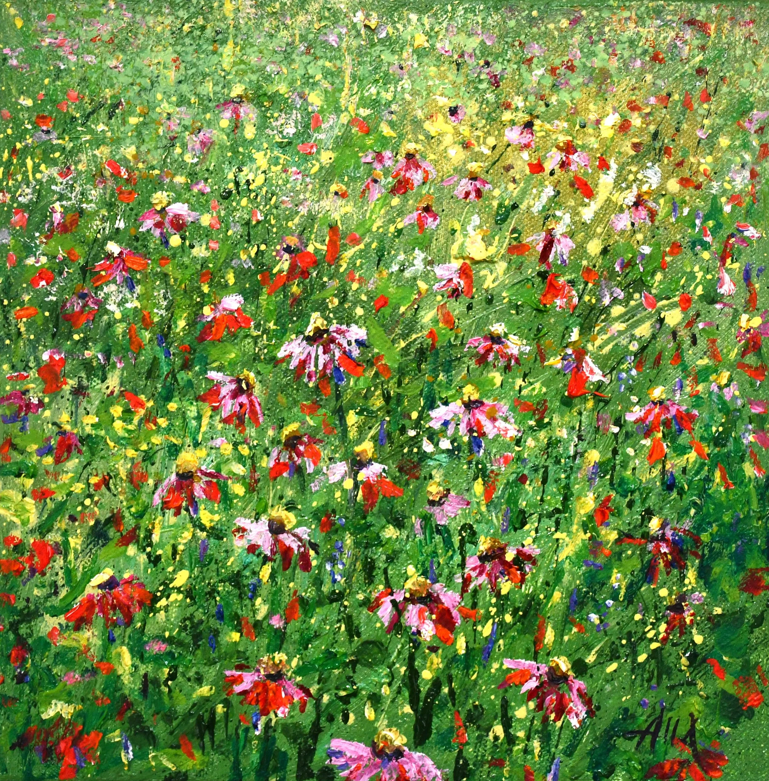 Woodland Wildflower Painting | Forest Landscape Oil Canvas Art